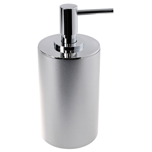 Soap Dispenser, Free Standing, Silver, Round, Resin Gedy YU80-73